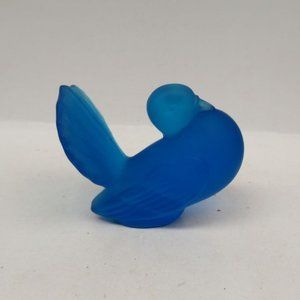 Westmoreland Glass Brandywine Blue 2 3/4 Inch POUTER PIGEON Figurine-HTF